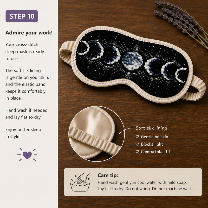 How to Sew an Embroidered Sleep Mask - Step 10 How to Sew an Embroidered Sleep Mask - Step 1
