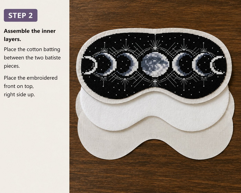 How to Sew an Embroidered Sleep Mask - Step 2 How to Sew an Embroidered Sleep Mask - Step 1