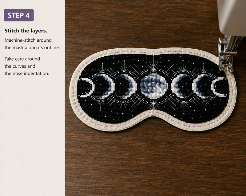 How to Sew an Embroidered Sleep Mask - Step 4 How to Sew an Embroidered Sleep Mask - Step 1