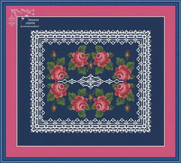 Roses and Lace Ornament Cross Stitch chart