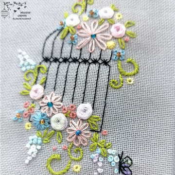 Spring Birdcage Ornament Embroidery