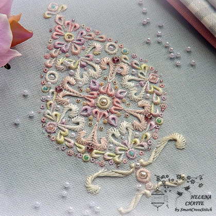 Pink Easter Egg Ornament Embroidery pattern