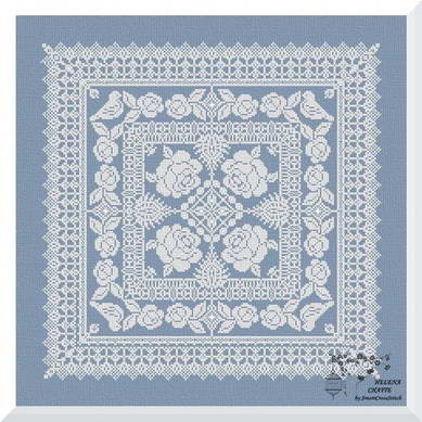 Roses and doves Ornament cross stitch