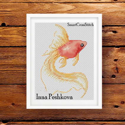 Free Golden Fish Cross Stitch Pattern Cute Easy Embroidery Designs
