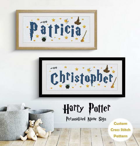 Harry Potter Birth Announcement Cross Stitch Pattern