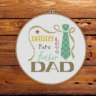 Define Dad Counted Cross Stitch Pattern PDF Father's Day Gift