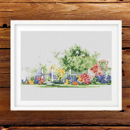 Georgia US states Modern Cross Stitch Pattern instant download PDF forest nature easy counted cross stitch chart hoop art river