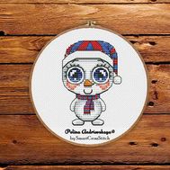 Snowman Girl cross stitch pattern