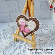 Brown Heart cross stitch pattern