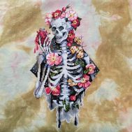 Flower Skeleton cross stitch design