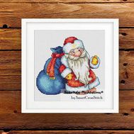 Santa with Gift Bags cross stitch pattern