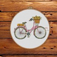 Spring bicycle cross stitch pattern