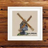 Windmill in Detmold cross stitch pattern