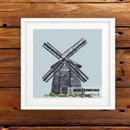 Windmill cross stitch pattern