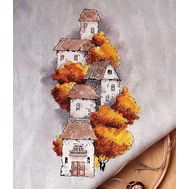 Autumn Houses cross stitch design