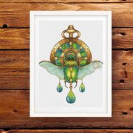 Time to fly - Beetle cross stitch pattern