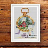 Hourglass Fairy House cross stitch pattern