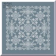 Whitework Lace Ornament with roses cross stitch pattern