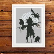 Scarecrow Jack (silhouette) cross stitch pattern