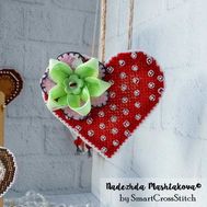 Vintage Red Heart cross stitch pattern