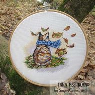 Autumn Cat cross stitch