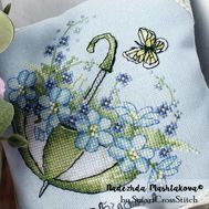 Forget-me-not Umbrella cross stitch pattern