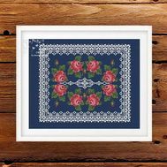 Roses and Lace Ornament Cross Stitch pattern