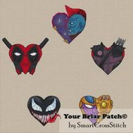Avengers Hearts Set  Cross stitch pattern