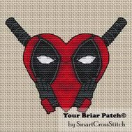 Deadpool Heart Cross stitch pattern