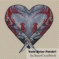 Drax the Destroyer Heart Cross stitch pattern