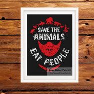 Save the Animals - Eat People cross stitch pattern