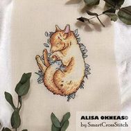 Sleeping Fox cross stitch pattern