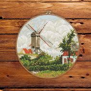 Windmill at Knokke by Camille Pissarro cross stitch pattern