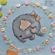 Cute Elephant Cross Stitch pattern
