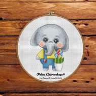 Cute Elephant cross stitch pattern