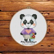 Cute Panda cross stitch pattern