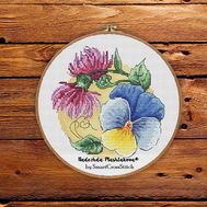 Pansies and thistle Cross stitch pattern