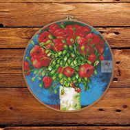Vase with Poppies by Van Gogh cross stitch pattern