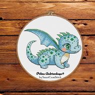 Cute Blue Dragon cross stitch pattern