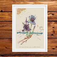 Irises by Salvador Dali cross stitch pattern