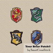 Hogwarts faculties cross stitch pattern