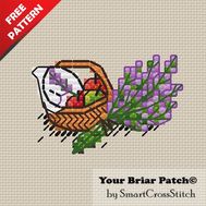 Lavender Basket Free cross stitch pattern