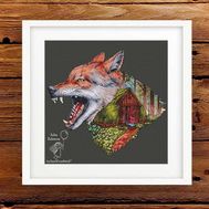 Little Red Hood and Wolf Cross stitch pattern