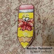 Pencil with Bow Free cross stitch pattern