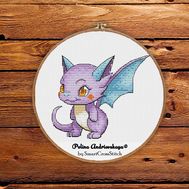 Cute Purple Dragon cross stitch pattern