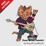 Rock Cat Free cross stitch pattern