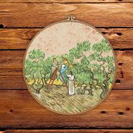The Olive Orchard by Van Gogh cross stitch pattern