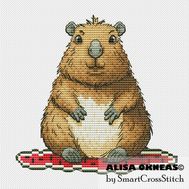 Capybara cross stitch pattern