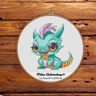 Cute Dragon cross stitch pattern