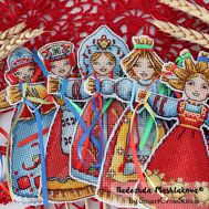 Harvest Scarecrow Dolls - Set of 5 cross stitch patterns